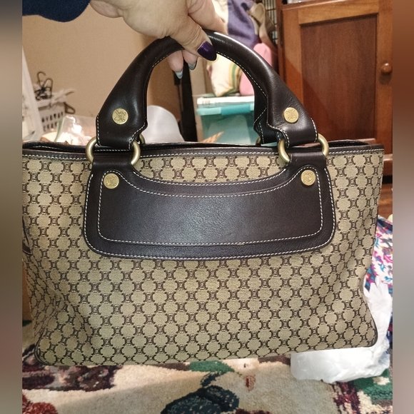 Celine Handbags - Excellent Condition Celine Macadam Canvas Boogie Handbag W/COA.